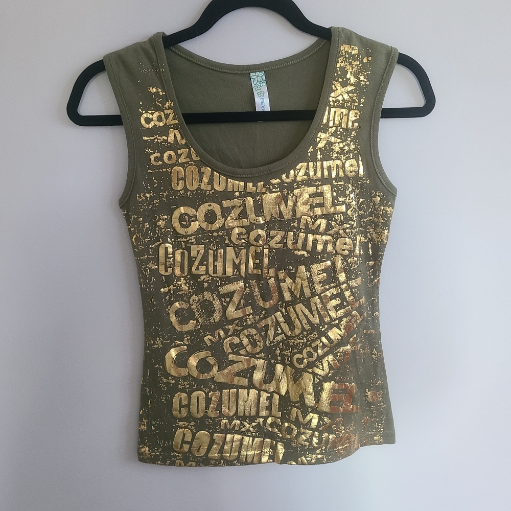 ✨️5 for $25✨️ Large Usharis Olive Green Cozumel Tank